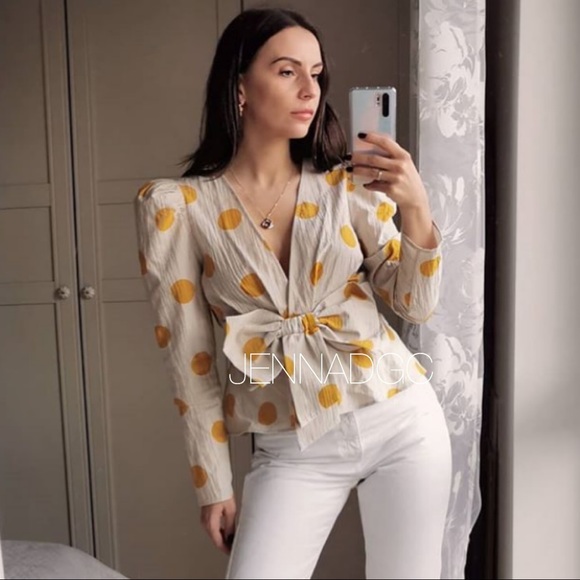 Zara Polka Dot Bow Top NWT - Picture 13 of 16